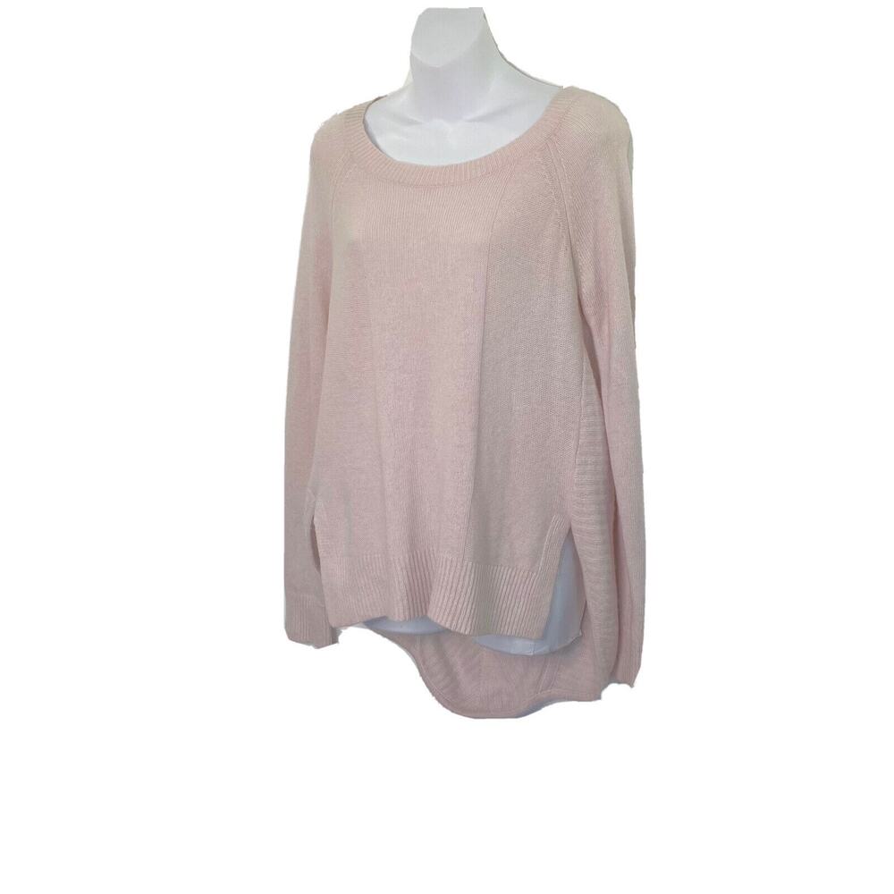 hinge Sweater Womens Small Pink Merino Wool Alpaca Blend Pullover Long Sleeved
